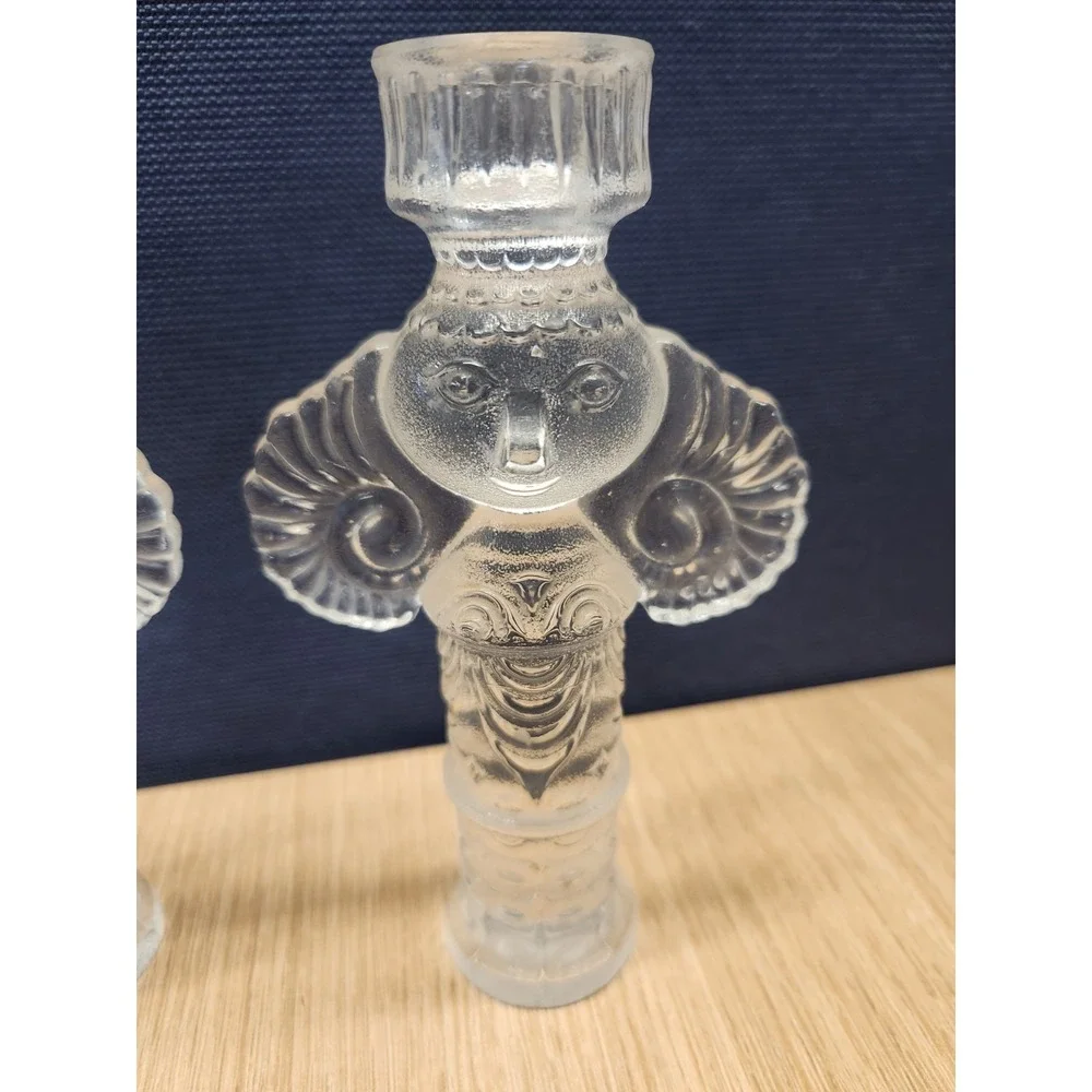 Pair of Bjorn Wiinblad‎ Glass Angel Candle Holders Rosenthal Studio Line Germany